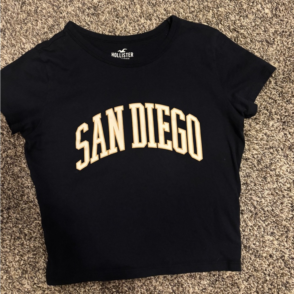Hollister Kids Navy Tee with San Diego Design, Girl’s XXS, EUC